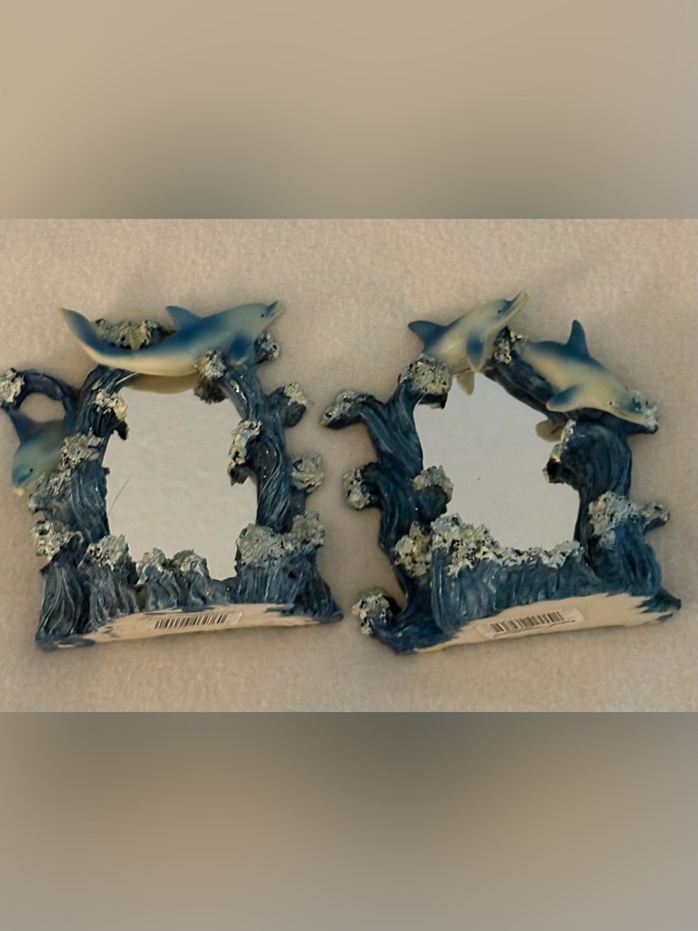 Rare Y2K Vintage Sabre Dolphin Tealight Candle Holders with Mirrors
